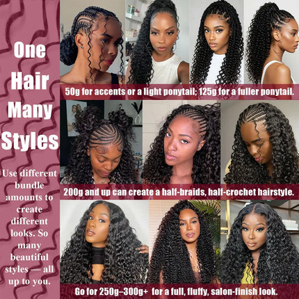 Feather Crochet Human Hair Extensions Knotless Pre-Separated Vietnamese Deep Wave Feather Crochet Human Hair For Braiding