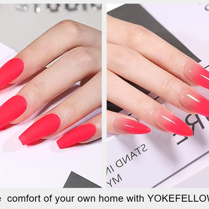 YOKEFELLOW 10ml Jelly Nude Gel Nail Polish High Quality Translucent Pink Nail Gel Varnish Soak Off UV Gel Polish Long Lasting