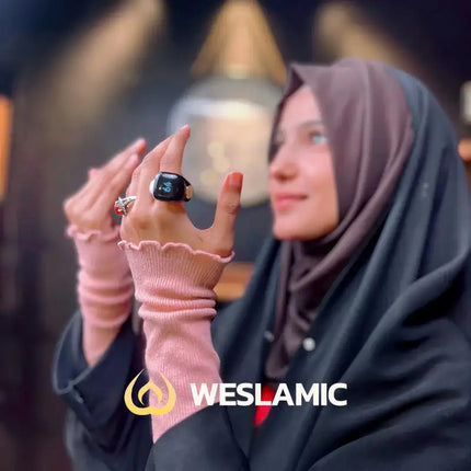 Weslamic new arrivals electronics itasbih ring black tasbeeh counter zikr smart ring electronics product hajj and umrah prayer