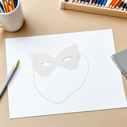 40pcs Blank Masks Diy Paintable White Paper Masks For Kids - Decorate Half Face Masquerade For Activities Halloween Costumes