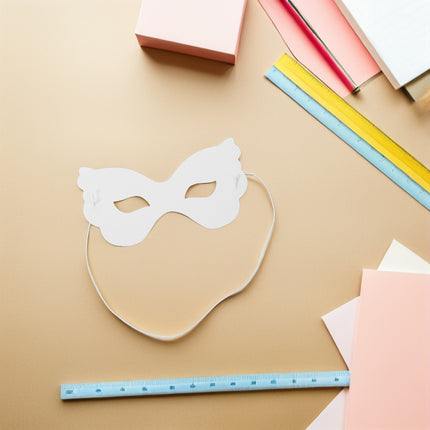 40pcs Blank Masks Diy Paintable White Paper Masks For Kids - Decorate Half Face Masquerade For Activities Halloween Costumes