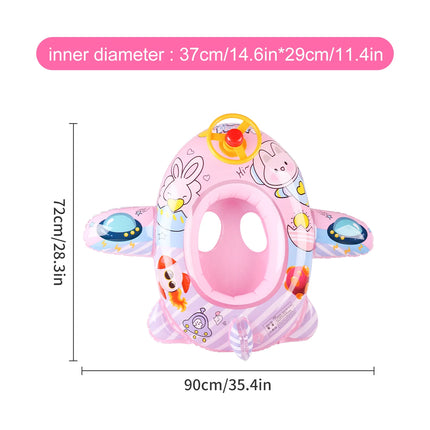 1PC Inflatable Swim Seat Pool Float with Steering Wheel, Cartoon Swimming Ring Water Float Seat for Summer Beach Pool Party