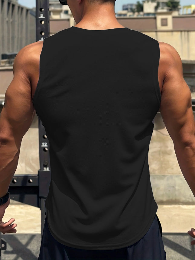 6XL Plus Size men sleeveless tank top round neck moisture absorbent sweat drying tank top suitable for summer gym sports tops