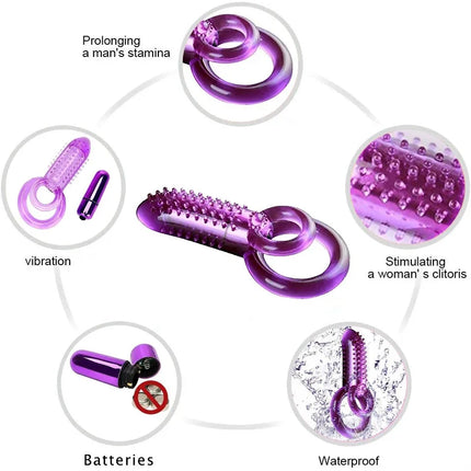 1/10 Frequency Penis Toys Clitoris Vibrators Clitoris Vibrators for Women Double Ring Cock Male Dildo Bullet Massage Vibrator