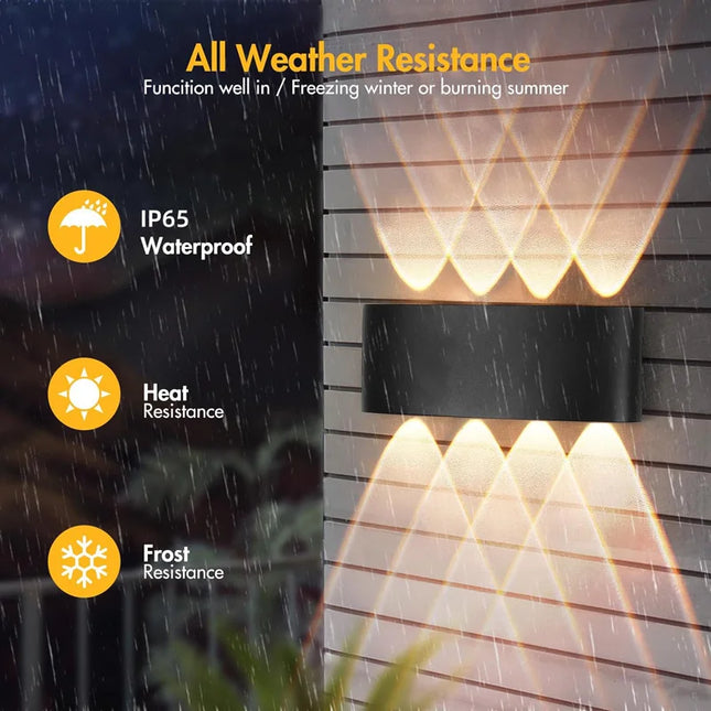 Aluminum LED Wall Lamp Waterproof IP65 Indoor Wall Light Up and Down Outdoor Garden Lights Bedroom Living Room Stairs Lighting