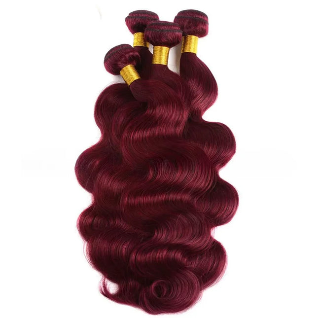 Royal 99j Burgundy Colored Body Wave Human Hair Bundles Brazilian Wavy 1/3/4 Bundles Human Hair Colored Red Brown Hair Bundles