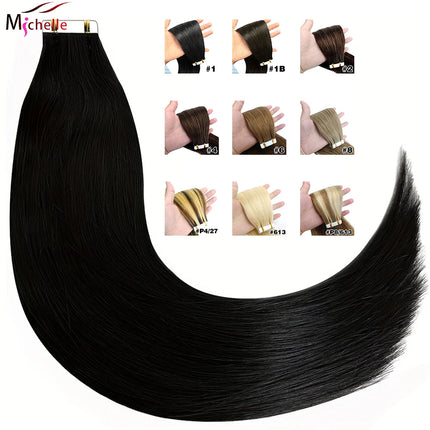 Straight Tape In 100% Real Remy Human Hair Brazilian Human Hair Extensions Skin Weft Adhesive Tape Hair Extensions 50G/set 20pcs