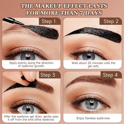 Long-Lasting Eyebrow Tint Gel, Waterproof, Semi-Permanent, Quick-Dry Transfer, Eyebrow Tattoo Beauty Cream, All Skin Types