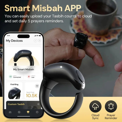 Weslamic new arrivals electronics itasbih ring black tasbeeh counter zikr smart ring electronics product hajj and umrah prayer