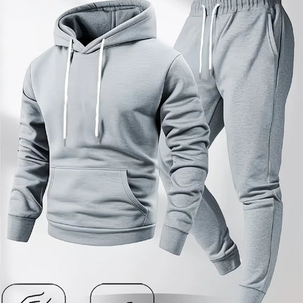 Men's Casual Sport Hoodie And Long Sweatpants Two-Piece Set Perfect for Outdoor Sports And Leisurely Strolls