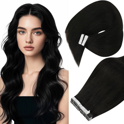 VeSunny Tape in Hair Extensions Human Hair Balayage Color Real Natural Hair Skin Weft Straight Seamless Remy Hair Extensions