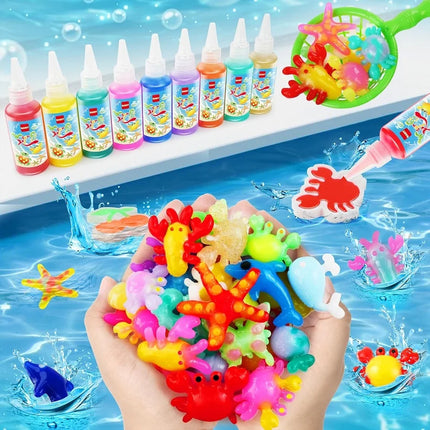 Magic Water Elf Toy Kit – Squishies for Kids, 20 Gels & 10 Molds, Magic Gel Water Pets Sensory DIY Craft Kit, Party Favors & Summer Gifts for Kids Ages 3+