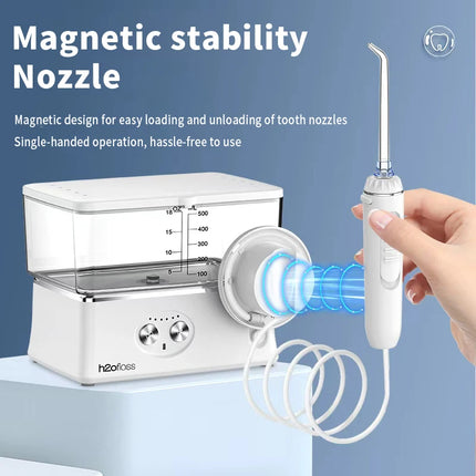 H2ofloss Tabletop Portable Water Flosser for Teeth Dental Oral Irrigator Dental Water Jet High Pressure Cleaning Mouth Washing