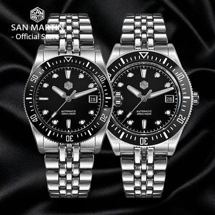 San Martin 37.5mm 40mm Classic Simple Dial Men Diver Watch Miyota 9015 Luxury Automatic Mechanical Watch Waterproof 200m SN0148