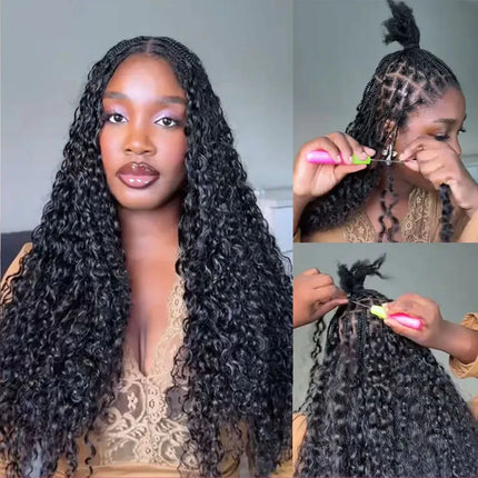 Deep Wave Feather Crochet Human Hair For Braiding Boho Braids 100% Human Hair Extension Pre-Separated Miracle Knots Crochet Hair