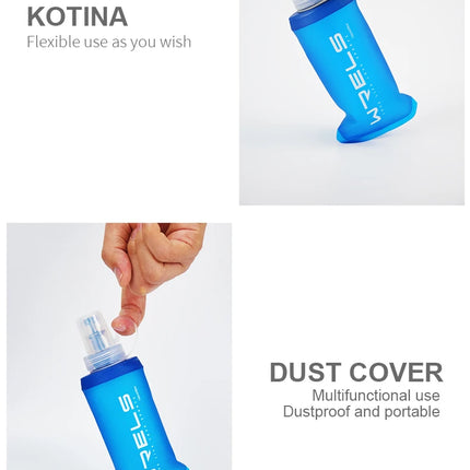 WRELS Folding Water Bottle TPU BPA-Free Collapsible Soft Flask Outdoor Sport Hiking Camping Running Portable Soft Water Bottle