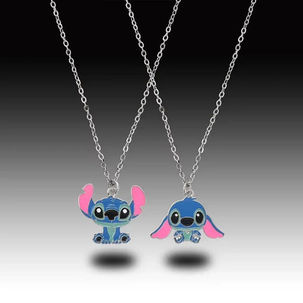 Fashion Cartoon Cute Big Ear Stitch Couple Necklace Personalized Hip Hop Pendant Sweater Chain