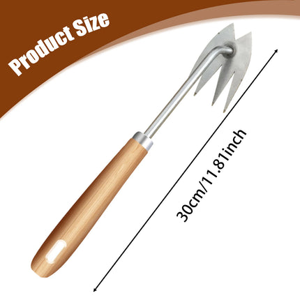 Stainless Steel Grass Rooting Weeding Tool Garden Hook Puller With Handle For Easily Removing Weeds Planting Shovel Harvesting