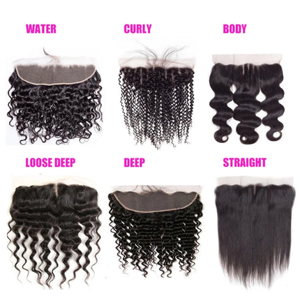 16A Lace Frontal Only 13x4 Water Wave Closure Human Hair Brazilian Lace Front Closure Deep Water Kinky Curly Straight Wave Lace