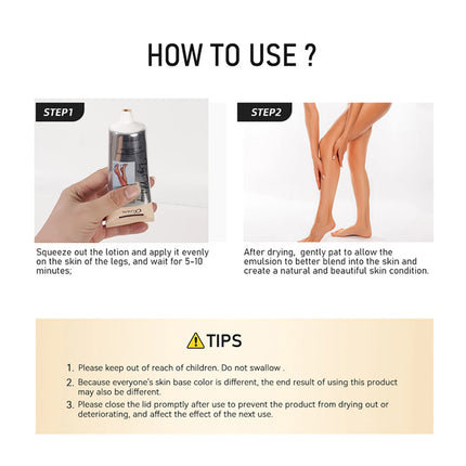 OCHEAL 100ml Beauty Leg Cream Makeup Body Coverage Long-lasting Waterproof Concealer Skin Tone Wheat Tan Brown Liquid Foundation
