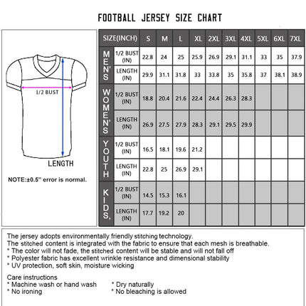 Custom American Football Jersey Black Personalized Football Shirt with Printed Team Name Number Adult Kids Sports Fans Gift