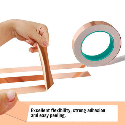 10M 20M  Copper Foil Tape Single Side Conductive Shielding Tape Snail Tape Stain Glass Home Appliance DIY Copper Tape