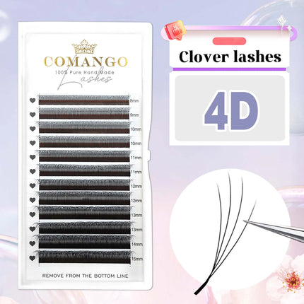 CoMango W Shape Eyelash Extensions Narrow 3D W Spark Clover Lashes Premade Volume Fan Faux Mink Eyelashes Makeup