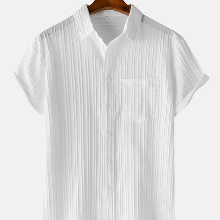 Men's  Comfortable Shirt Summer Beach Men's Shirt   Men's Short Sleeve Shirts  Solid Color Casual Short Sleeve Shirt
