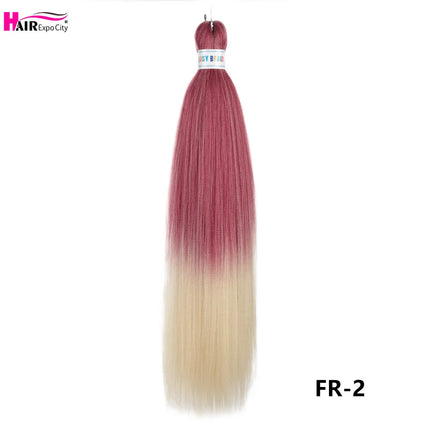 Easy Braids 26Inch Synthetic Jumbo Braids Hair Extensions Ombre Colorful Braiding Hair Pre Stretched Hair Expo City