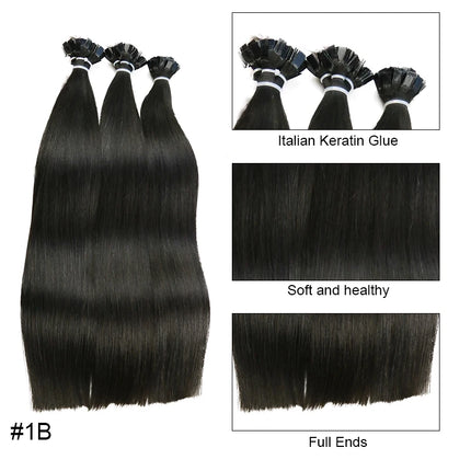 Straight Human Hair Extension By Fusion Flat Tip Keratin Capsules 0.8g/ 1g/Strand 50pcs Natural Hair Extension Ombre Blond Color