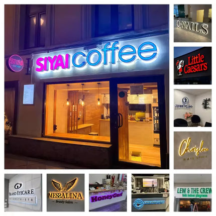 Led Business Logo Backlit Sign Illuminated Signage 3D Metal Letters Commercial Building Sign Trade Show Outdoor House Number