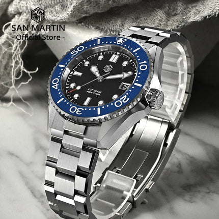 San Martin Upgraded 41mm Waterproof 600m Classic Men Diver Watch Helium Escape Valve ST 2130 Automatic Mechanical Watches SN0036