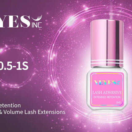 VEYES INC Eyelash Extension Glue 0.5-1 Sec Drying (0.17fl.oz / 5ml) Up to 8 Weeks Retention Adhesive Salon Use for Lash  Tech