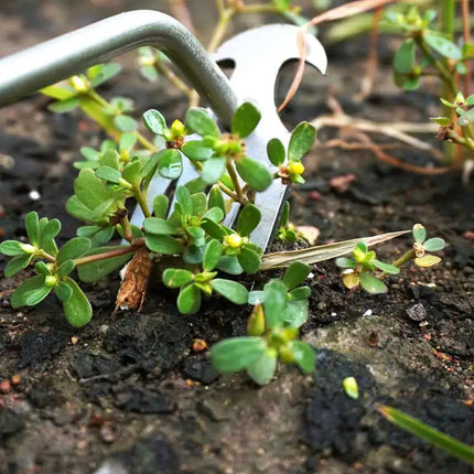 Stainless Steel Grass Rooting Weeding Tool Garden Hook Puller With Handle For Easily Removing Weeds Planting Shovel Harvesting