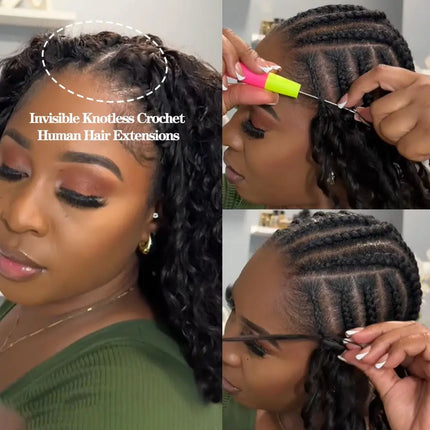 Feather Crochet Human Hair Extensions Knotless Pre-Separated Vietnamese Deep Wave Feather Crochet Human Hair For Braiding