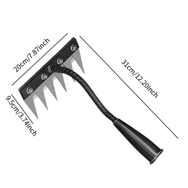 5/6/7/8 Tines Weed Puller Tool Garden Weed Pulling Tool Rake Alloy Steel Hand Weeder Tool Weed Remover Tool for Farm Backyard