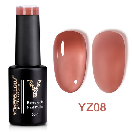 YOKEFELLOW 10ml Jelly Nude Gel Nail Polish High Quality Translucent Pink Nail Gel Varnish Soak Off UV Gel Polish Long Lasting
