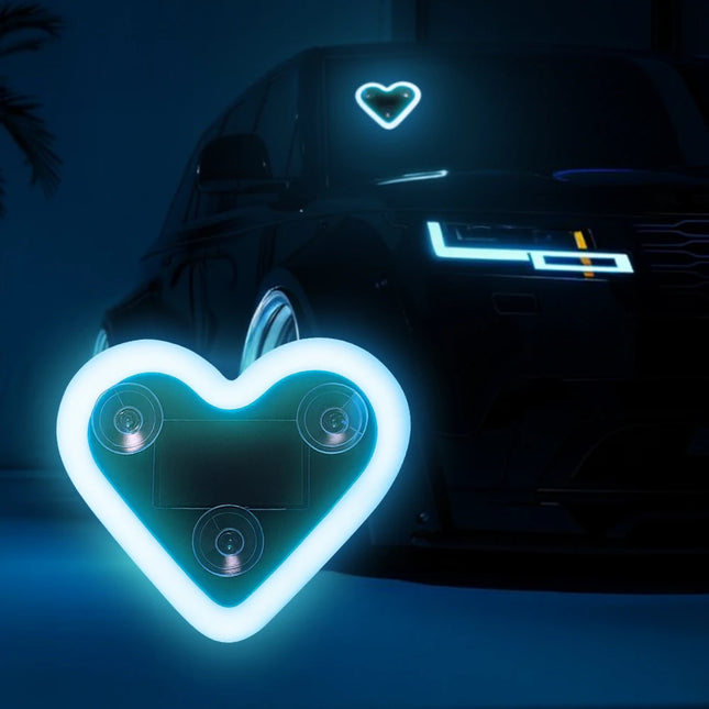 Heart Shape LED Light Solar-Powered Accent Ambient USB Charge Valentine's Day Christmas New Year Gift Idea Car Interior Decor