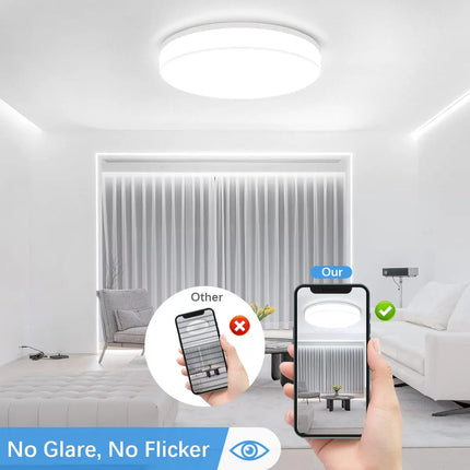 IRALAN Ceiling Lamp Ultra-thin Round Ceiling Light Bedroom Living Room Lightning Interior Ceiling Light Fixture 48W 36W 24W 18W