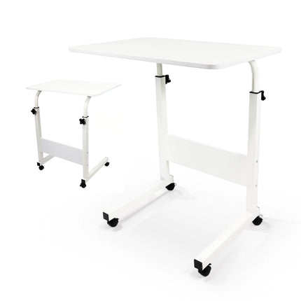 Adjustable Mobile Desk with Wheels, Multifunctional Side Table for Home and Office, Adjustable Height, Compact and Portable Design for Working, Studying or Using a Laptop in Any Space