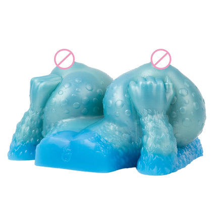 GEEBA Ultra-Realistic Blue Silicone Male Stroker Fantasy Breast Modeling Premium Adult Men Masturbator Body-Safe Adult Onahole