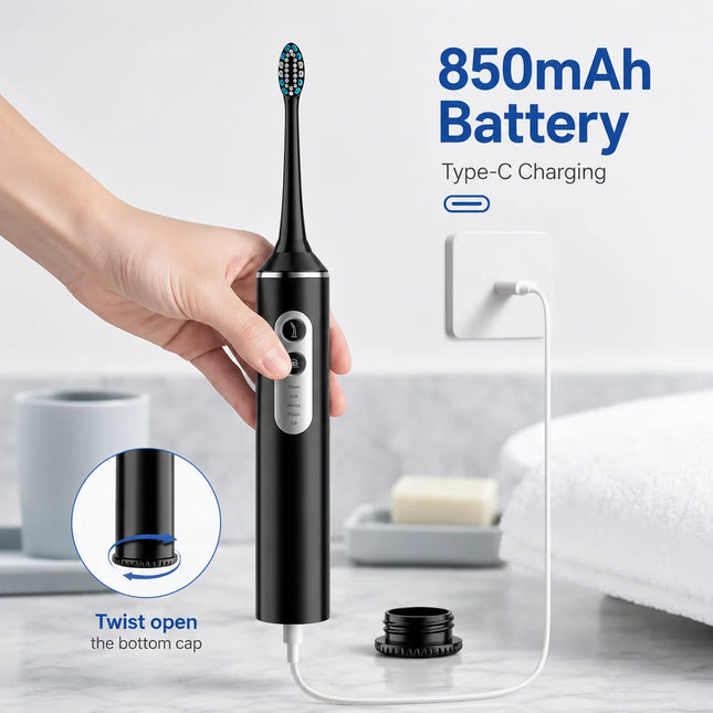 3-in-1 Water Flosser Sonic Electric Toothbrush Rechargeable Oral Irrigator IPX7 Waterproof Tooth Cleaner for Teeth and Gum Care