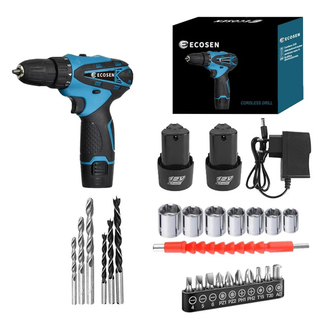 12V Cordless Drill Kit / Perceuse Sans Fil 12V