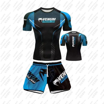 Men Male Boys UFC Boxing Casual Breathable T-Shirt Tee Top T Shirt Gift Sport Fighting Performance 2026 Jiu-jitsu Shorts Set MMA