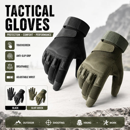 Tactical Gloves Touchscreen Anti-Slip Breathable Military Outdoor Work Motorcycle Hiking Riding Full Finger Protective Gloves