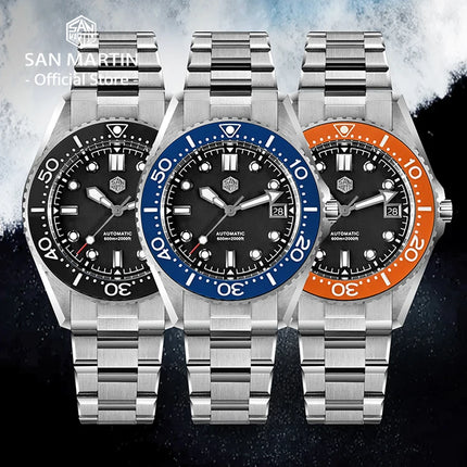 San Martin Upgraded 41mm Waterproof 600m Classic Men Diver Watch Helium Escape Valve ST 2130 Automatic Mechanical Watches SN0036
