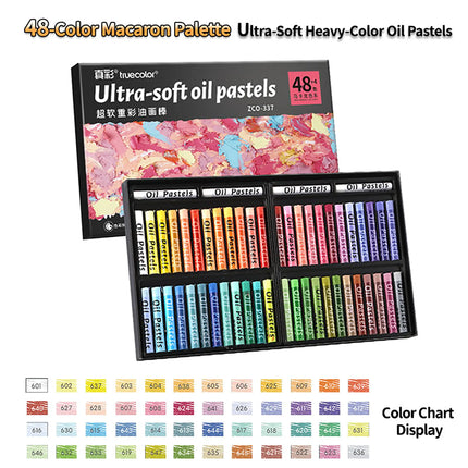 Truecolor 24/36/48 Soft Oil Pastels Set Macaron Morandi Classic Colors Heavy Body Blendable Art Crayons Gift Box for Drawing