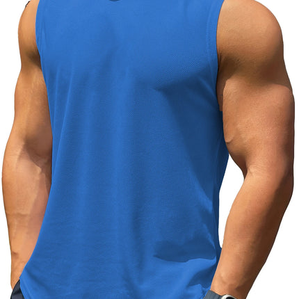 6XL Plus Size men sleeveless tank top round neck moisture absorbent sweat drying tank top suitable for summer gym sports tops