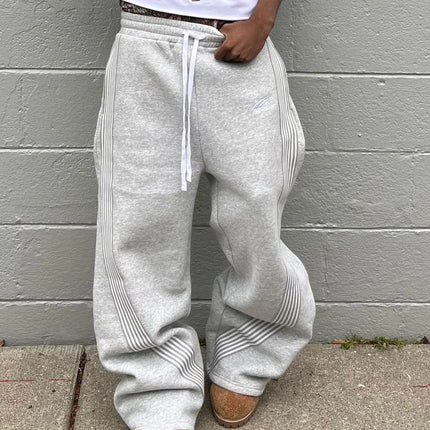Casual Loose Straight Leg Pants Striped 2025 Summer Fashion Trend Brand Street Hip-hop Jogging Men's Women's Harajuku Sweatpants