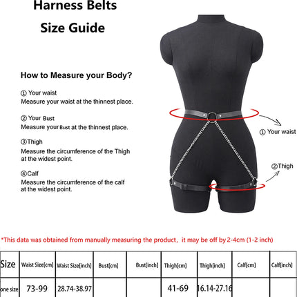 Leathet Chain Belt For Women Goth Corset Leather Belt with Chain Valentine's Day Gift Party Outfit Sexy Lingerie Accessories